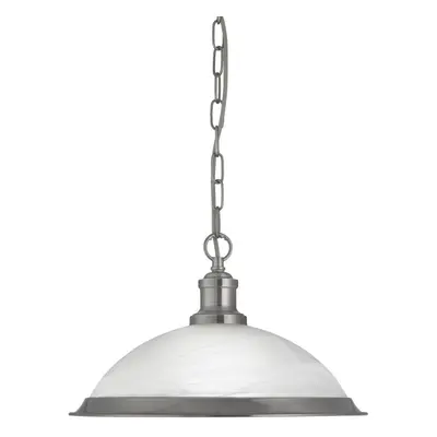 Bistro Single Industrial Satin Silver Pendant