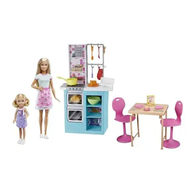 Sisters Baking Playset with Barbie Doll & Chelsea Doll, Kitchen Pieces, Dining Set & 15+ Accesso