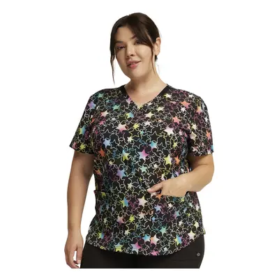 Dickies EDS Women Scrubs Top V-Neck Print DK876 Star Spectrum