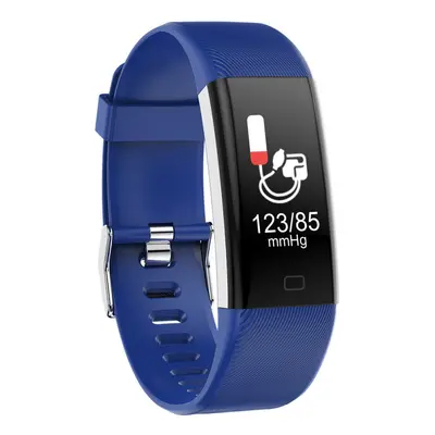 (Blue) USB Charge Blood Pressure Oxygen All-day Heart Rate Smart Watch Bracelet