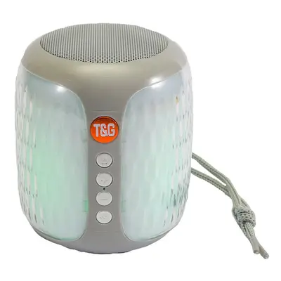 (Grey) Portable Speaker Bluetooth 5.0 Wireless Speaker Cylindrical Luminous Lantern Speaker Wate