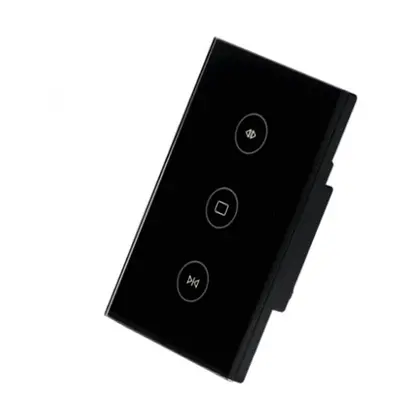 (Black) WiFi RF Smart Ceiling Fan Light Switch EU 2/3 Way RF Remote Speed Control Works with Ale