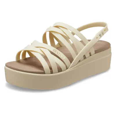 crocs Womens Brooklyn Low Strappy Wedges Sandal Bone