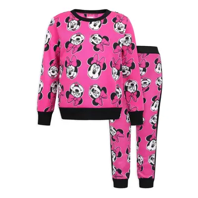 Disney Minnie Mouse Girls Sweatshirt and Jogger Set for Toddler and Li