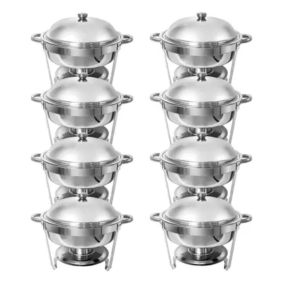 (8 pack, QT/5.5L) Round Chafing Dish Buffet Server Stainless Steel