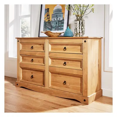 Chest of Drawers Pine Drawer Solid Pine Mexican Corona Wax Finish Sideboard