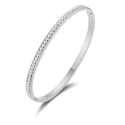 Channel Set Bangle Created with Zircondia Crystals