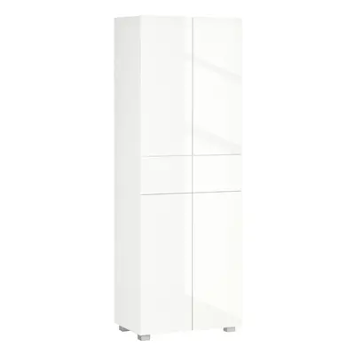 HOMCOM Kitchen Cupboard Storage Cabinet Push Open Doors and Drawers, White