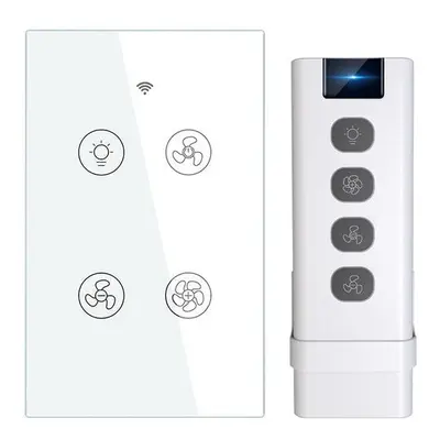 (switch US+Controller) WiFi RF Smart Ceiling Fan Light Switch 2/3 Way Control Smart Life/Tuya AP