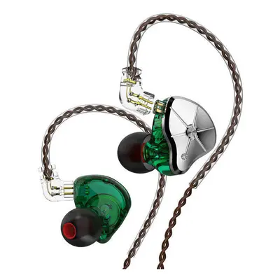 (Green, With Mic) Wired Earphone 1DD 1BA In Ear Earphone DJ Monitor Running Sport Earplug Replac