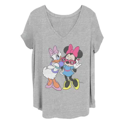 Disney Women's Classic Mickey JUST Girls Junior's Plus Short Sleeve Te