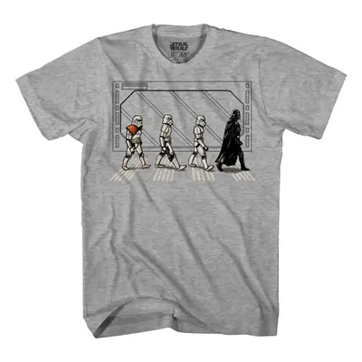 STAR WARS Death Star Road Stormtrooper Crossing Mens T-Shirt (Grey Hea