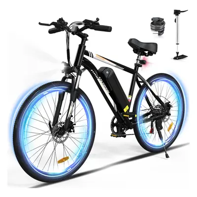 (Black) COLORWAY Electric Bike for Adults, 26" Mountain Bike, Electric Bicycle Commute E-bike wi