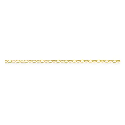 (22) Jewelco London 9ct Light Yellow Gold - Oval Belcher Pendant Chain Necklace - 2.8mm gauge