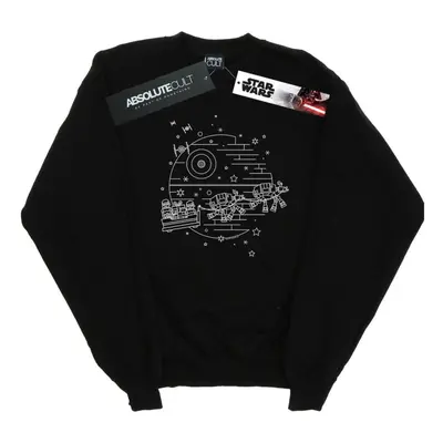 (5XL, Black) Star Wars Mens Death Star Sleigh Sweatshirt