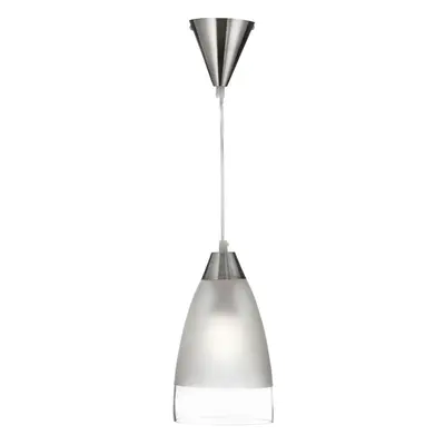 Satin Pendant Clear And Frosted Glass With Clear Cable