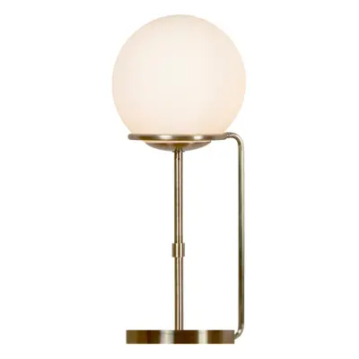 Table Lamp Antique Brass Opal White Glass Shades