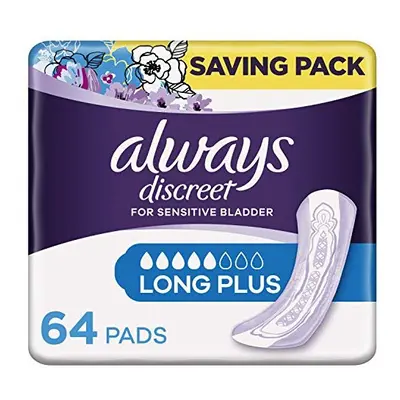 Always Discreet Incontinence Pads for Women, Long, Saving Pack High Absorbency Pads