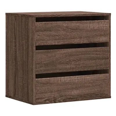 (brown oak, x x cm) vidaXL Corner Chest of Drawers Storage Drawer Side Cabinet Engineered Wood