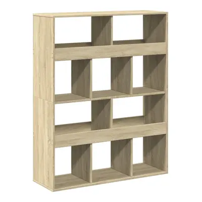 (sonoma oak, x x 125.5 cm) vidaXL Room Divider Privacy Screen Bookcase Bookshelf Engineered Wood