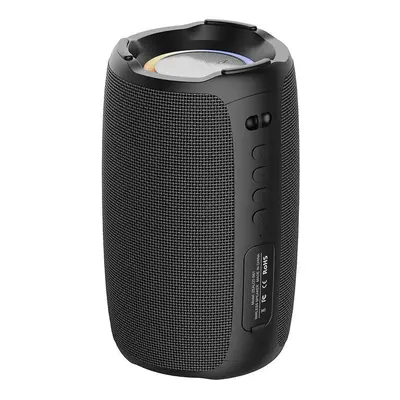 (Black) Bluetooth Speaker Portable Speaker Double Bass Diaphragm RGB Light TWS TF Card AUX Wirel