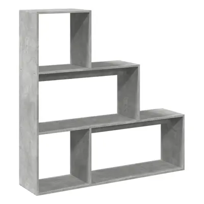 (concrete grey, x x cm) vidaXL Room Divider Bookcase Bookshelf 4-Tier Shelf Book Rack Engineered