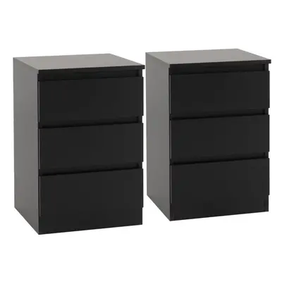 Pair of x Malvern Drawer Bedside in Black Finish