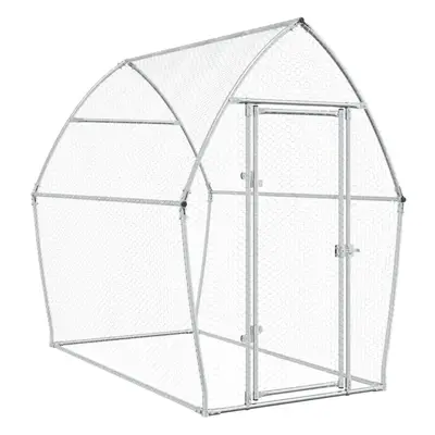 vidaXL Chicken Cage Farm Chicken Coop Chicken Run Cage Silver Galvanised Steel