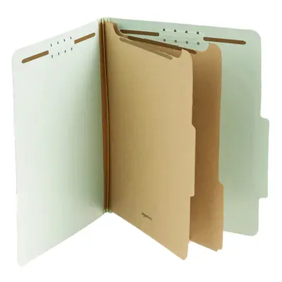 Amazon Basics 10-Pack Pressboard Classification File Folders with Fasteners Dividers Expansion 1