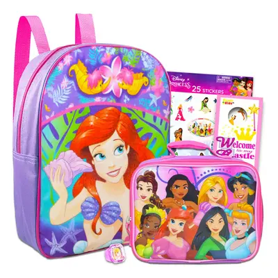 Disney The Little Mermaid Mini Backpack with Lunch Box - Bundle with