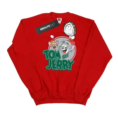 (3XL, Red) Tom And Jerry Mens Christmas Greetings Sweatshirt