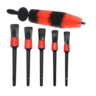 (S: 9.8x2.6 inch) 6pcs Car Wash Brush Wheel Brush Large Gap Brush Detail Brush for Car Cleaning