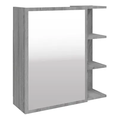 (grey sonoma) vidaXL Bathroom Mirror Cabinet Storage Cupboard Side Cabinet Engineered Wood