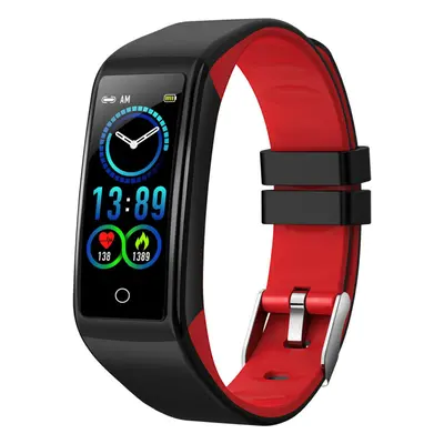 (Red) Custom Watch Face Blood Pressure Menstrual Period Caller ID View Fitness Tracker Long Stan