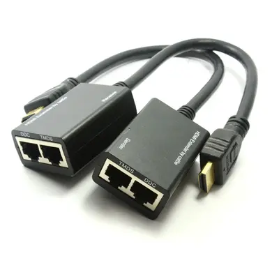 kenable HDMI Extender over Ethernet RJ45 Cable with Built in HDMI Plugs 30m