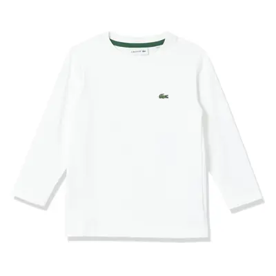 Lacoste Long Sleeve Crew Neck Cotton T-Shirt Blanc 5T