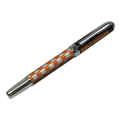 Harley-Davidson Checkered Black Ink Pen w/Black Gift Box - Orange HDL