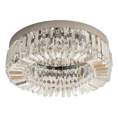 HOMCOM Crystal Ceiling Light Modern Chandeliers for Living Room Bedroom Silver