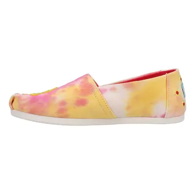 TOMS Womens Alpargata Embroidery Tie Dye Slip On Flats Casual - Pink