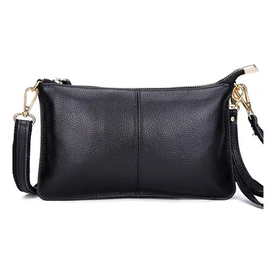 (Black) Women Genuine Leather Day Clutches Candy Color Bags Women's Fashion Crossbody Bags Small