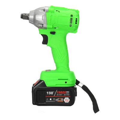 (EU Plug) 520Nm 198TV 19800mAh Electric Cordless Impact Wrench Driver Tool 1/2" Ratchet Drive So