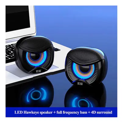 (bluetooth version with light) Mini Computer Speaker USB Wired Bluetooth Loudspeakers Speakers 4