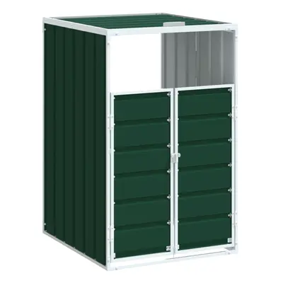 vidaXL Wheelie Bin Storage for Single Bin Garden Store Trash Cover Green Steel