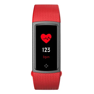 (Red) 0.96 inch OLED Color Screen Blood Pressure Oxygen Heart Rate Monitor Sport Smart Watch