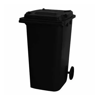 (Black) Wheelie Bin 120L Council Size & Rubber Wheels