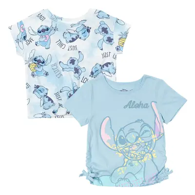 Disney Lilo & Stitch Little Girls Pack T-Shirts Tie Dye Blue