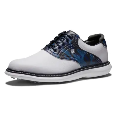 FootJoy Men's Traditions Golf Shoe White/Navy Camo 8.5 Wide