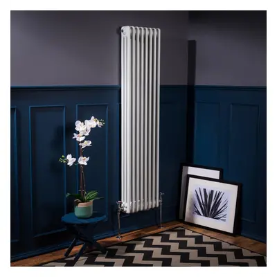 (1500 x 380mm Triple, White) PlumbGalaxy Traditional-Style Cast Iron Radiator