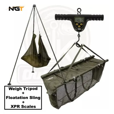 NGT Carp Fishing Weigh Tripod + Floatation Sling + XPR Scales Unhooking Combo