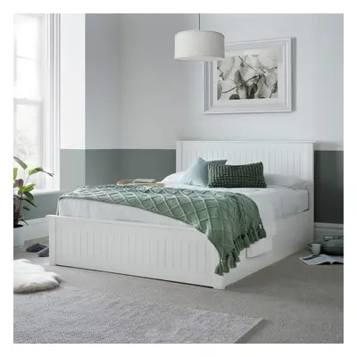 (Double) Dawson White Wooden Ottoman Bed